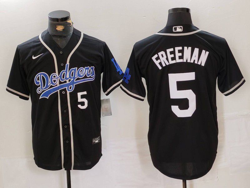 Men Los Angeles Dodgers #5 Freeman Black Fashion Nike Game MLB Jersey style 44->los angeles dodgers->MLB Jersey